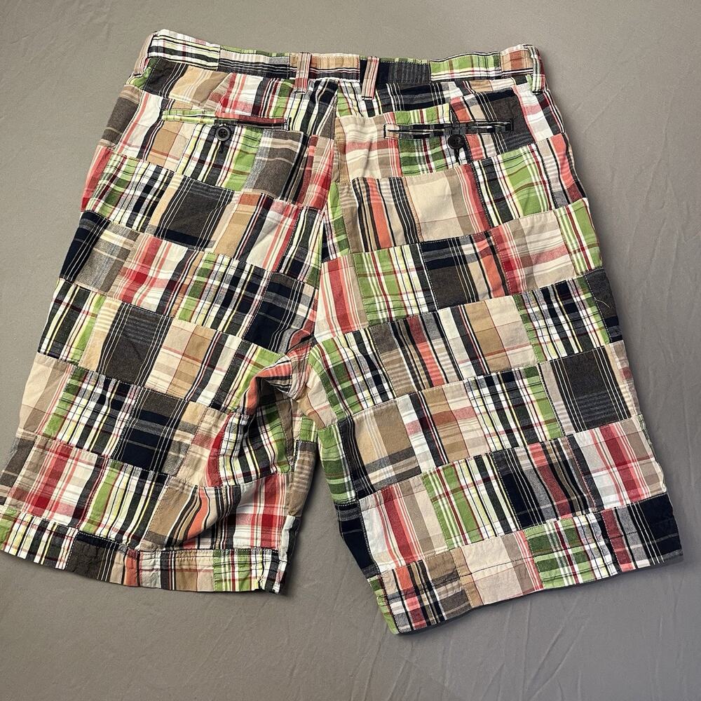 Madison Men's Size 34 Shorts Plaid Patchwork Multicolor Cotton Madras Beach - Picture 2 of 7